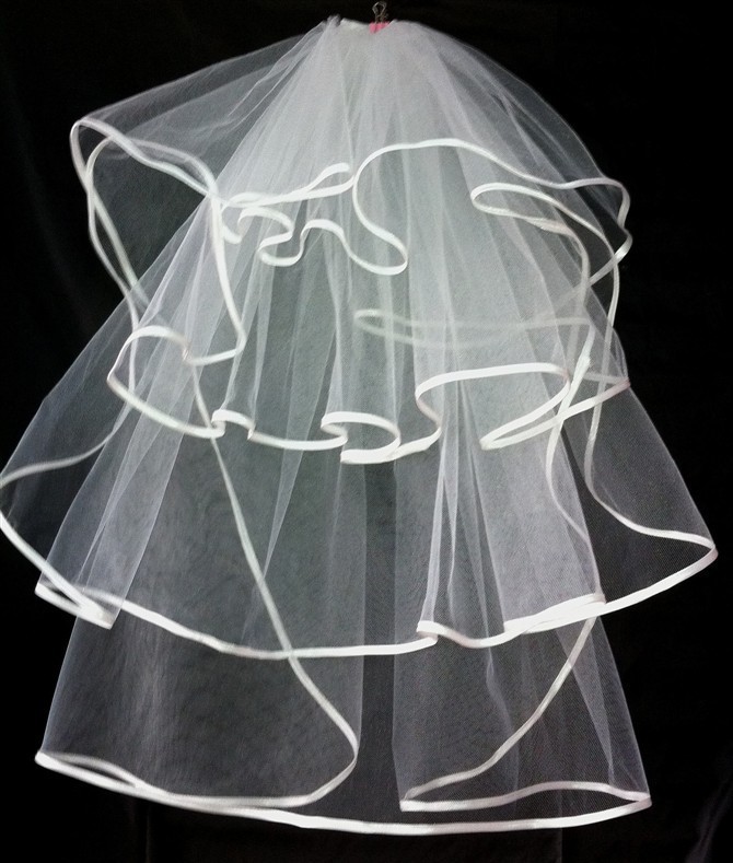 1.5 meters hemming 4 yarn the bride wedding dress veil 0282