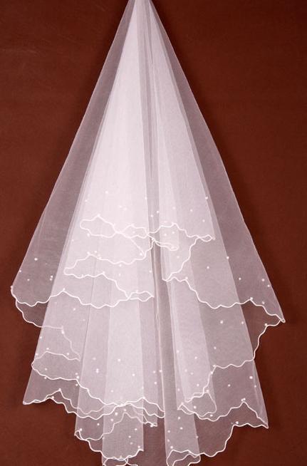 1.5 meters long veil pearl veil bridal veil bride hair accessory single tier