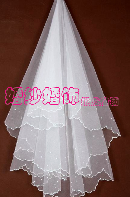 1.5 meters long veil pearl veil bridal veil bride hair accessory single tier t01