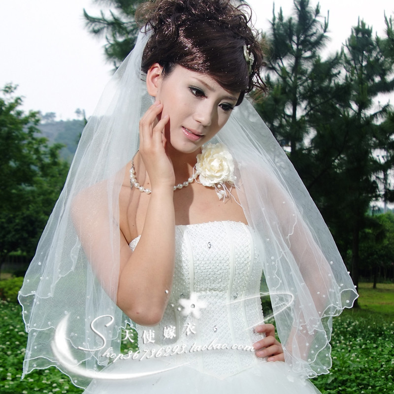1.5 meters multi-layer rhinestone veil long trailing lace bridal veil gloves wedding dress accessories veil 209
