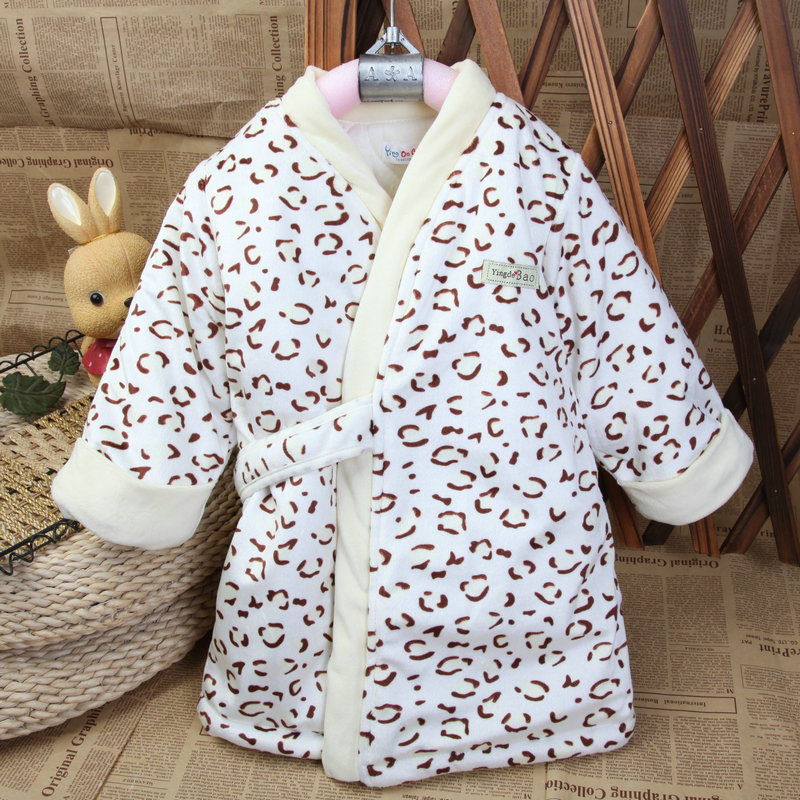 1 - 6 child robe autumn and winter thickening male child female child sleepwear baby thick cotton y2827