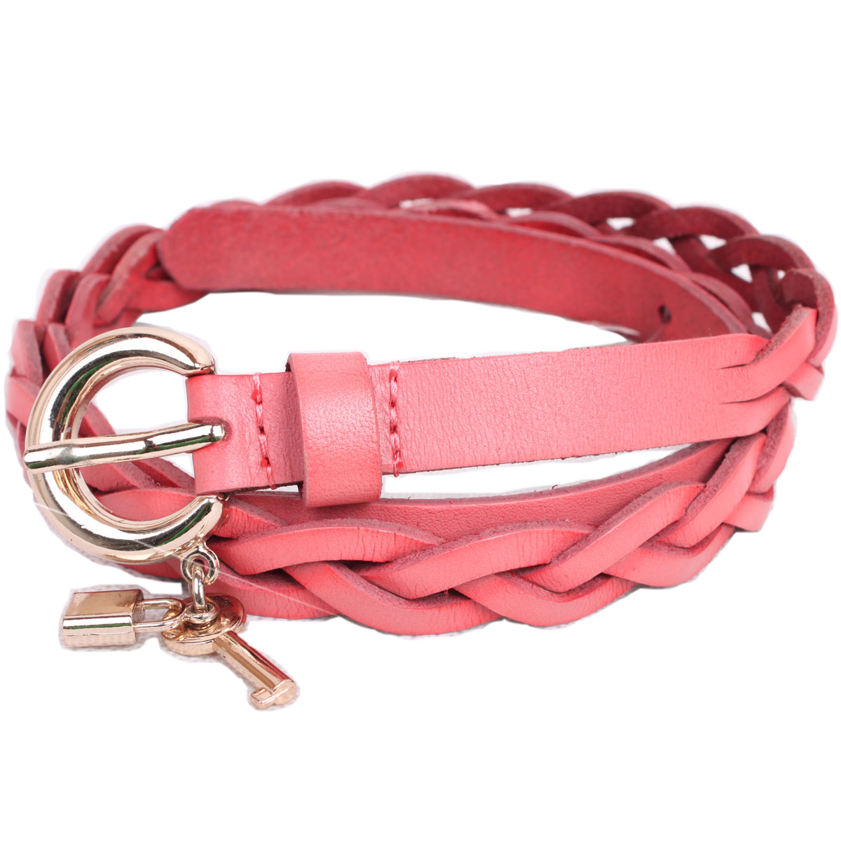 1 belt female genuine leather sweet knitted first layer of cowhide all-match fashion strap decoration pendant