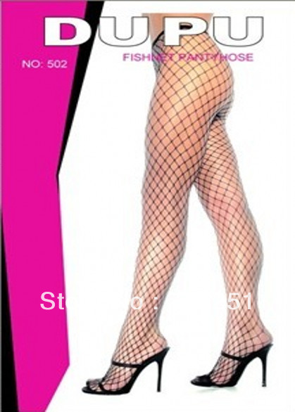 1 dozen(6 pairs of a dozen)Free shopping Good quality stockings  Women Sexy Big grid pantyhose,Black Red and White 3colors 501