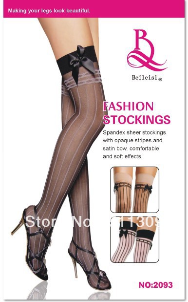 1 dozen(6 pairs of a dozen)Free shopping New Sexy women's sexy stockings fun black temptation stockings charm bars 2093