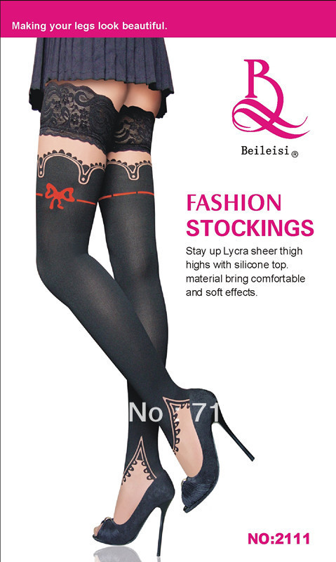 1 dozen(6 pairs of a dozen)Free shopping  Women Sexy Art, three-dimensional stockings Black    2111