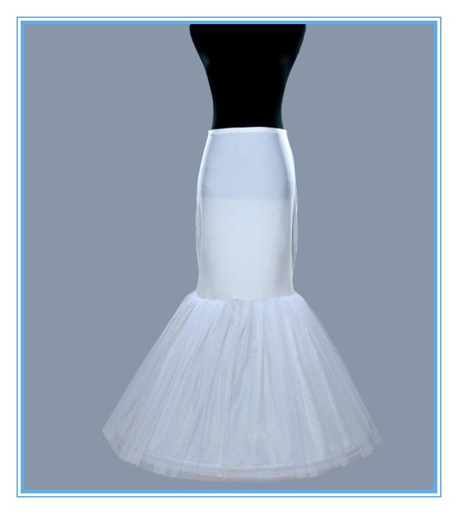 1-hoop white Lycra Waistband Fishtail Mermaid Cocktail wedding bridal underskirt dress petticoat crinoline slip pettiskirt