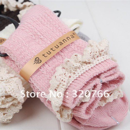 1 pairs/lot! Candy Colors 100% Cotton Womens Fashion Socks lace trimmings, marlinneedle