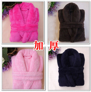 1 pc Coral fleece robe coral fleece bathrobe thickening autumn and winter male women's lovers sleepwear