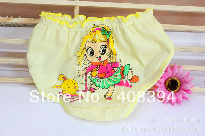 $1/PC Girl cotton underwear kids briefs child panties for 3-6 & 7-9 yrs 10pcs/lot  random pattern free shipping ZL-0037