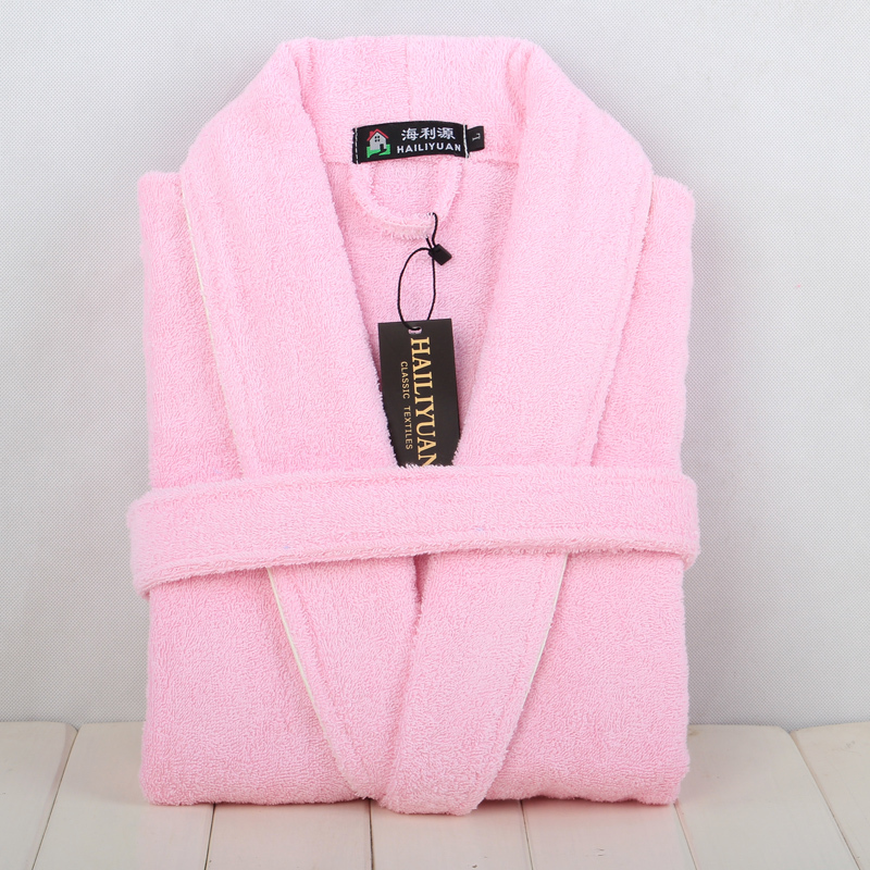 1 pc Hilift 100% cotton robe toweled 100% cotton bathrobes lovers thin thick male women's 100% cotton bathrobe autumn and winter