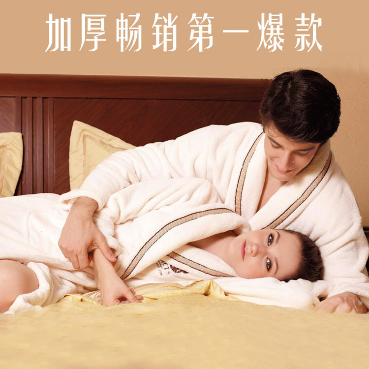 1 pc Marry lovers robe male female autumn and winter thickening coral fleece robe bathrobes