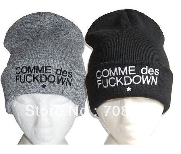 1 Pcs Free Shipping, COMME DES FUCKDOWN Hiphop Beanies, Bboy Wool Cap, Autumn Winter Hats