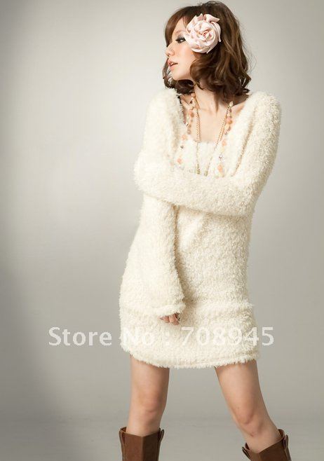 1 Piece Best Selling!! Womens Cute Fleece Long Top Mini Dresses+Free shipping