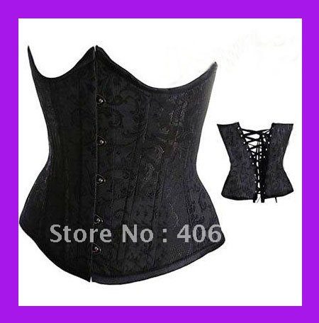1 set free shipping !! Hot sell,100% New,Cincher Underbust Corset Black sexy lingerie wholesale retail