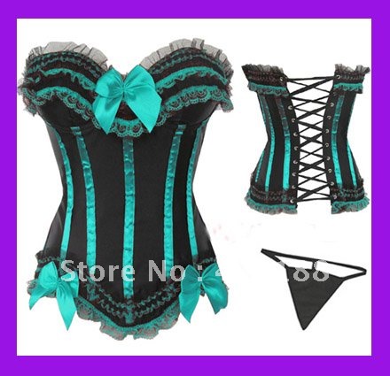 1 set free shipping !! Sexy corset, Sexy Satin boned CORSET Bustier 6 color