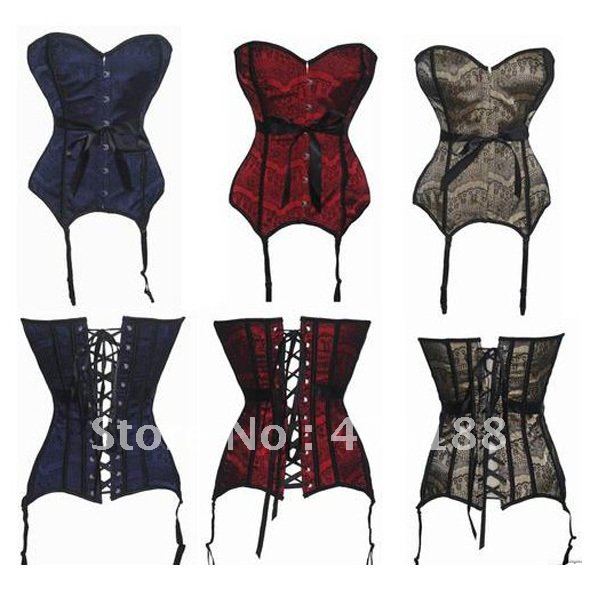 1 set free shipping !!Sexy Lace up Overlay Boned Corset Bustier Top G-String Costume Parties  wholesale retail S-XL