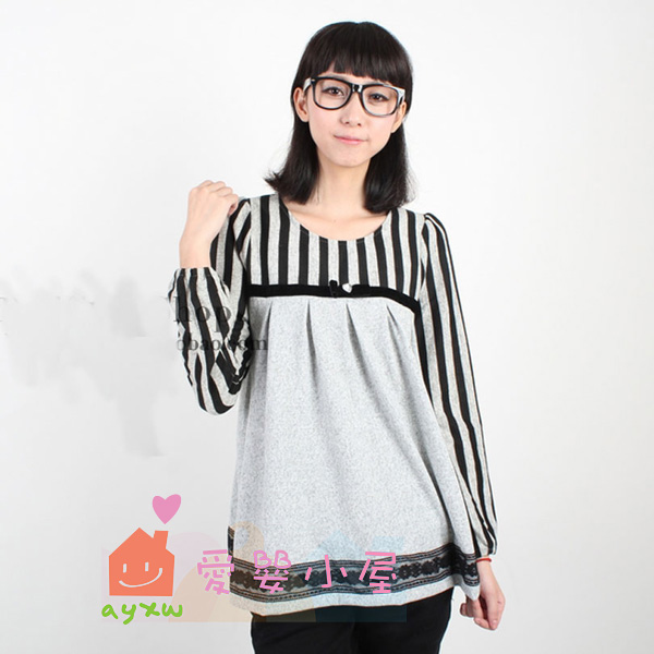 1 spring and autumn maternity clothing fashion stripe maternity top maternity all-match t-shirt xyc009