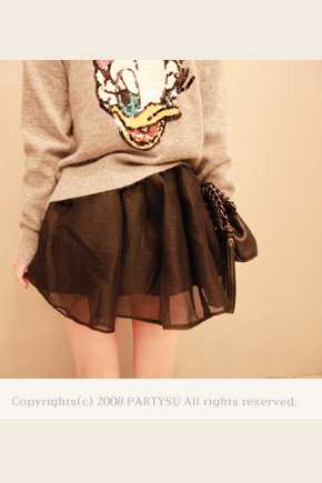 10.18yumi black leather all-match puff skirt bust skirt