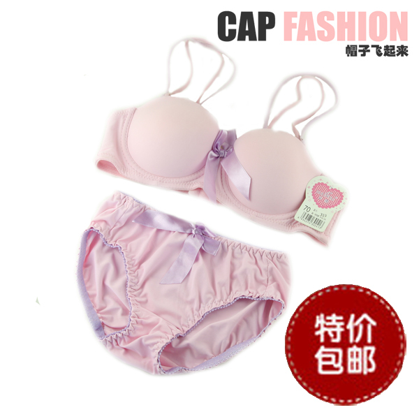 10 area brief fashion glossy bow underwear bra set