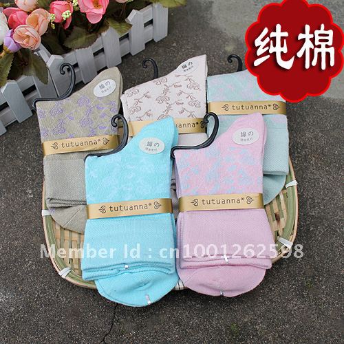 10 double ! laciness spring and summer socks plain socks female  Free Shipping