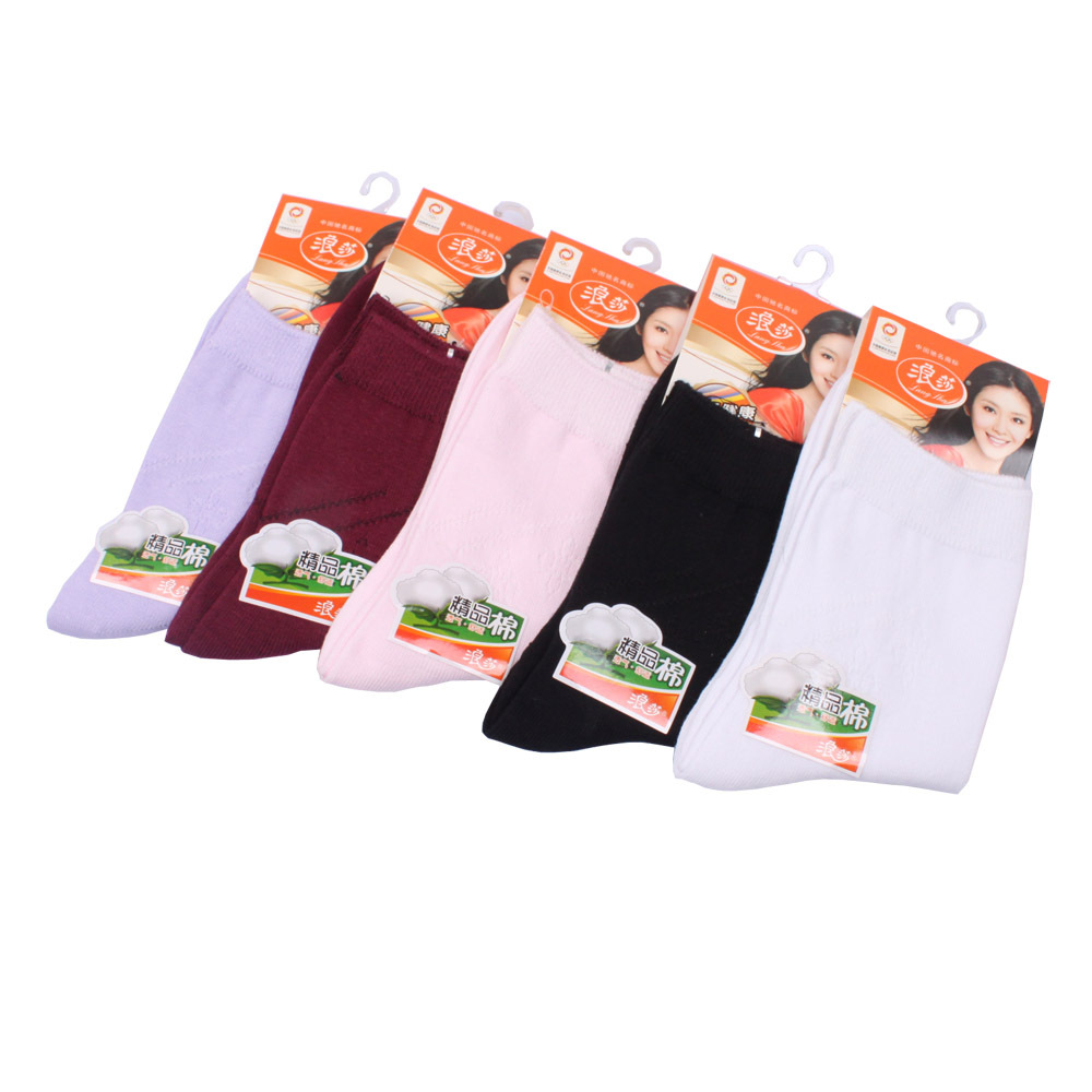 10 double LANGSHA cotton mesh breathable comfortable 100% cotton women's socks lp7808