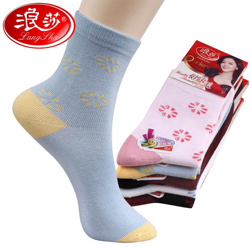 10 double LANGSHA socks women's comfortable thickening thermal socks hydroscopic socks autumn and winter sock