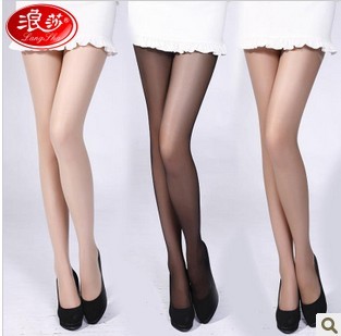 10 double LANGSHA wire socks ultra-thin pantyhose female sexy Core-spun Yarn legging socks