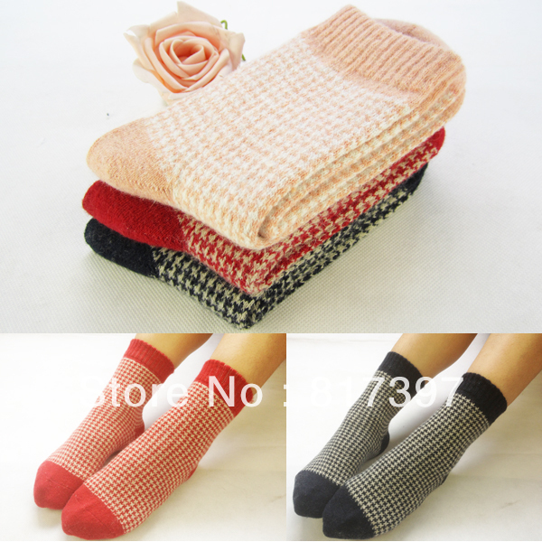 10 double rabbit wool socks vintage women socks winter thermal cute socks