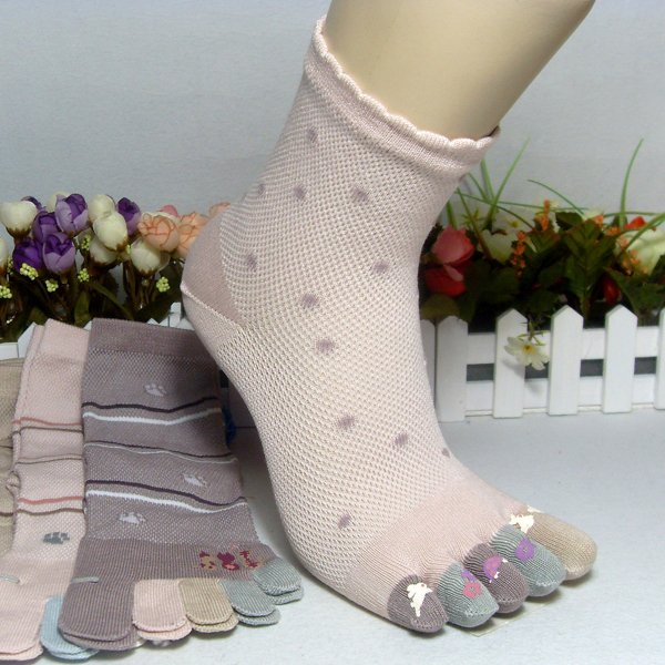 10 double toe socks cute cartoon socks 100% cotton knee-high socks thermal socks color