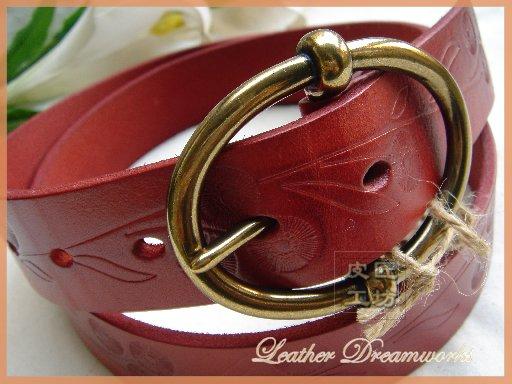 10 genuine leather women's strap Women genuine leather belt all-match red