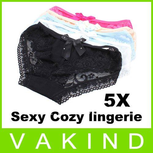 $ 10 OFF per $100 order+ 5 PCS Sexy Cozy lingerie Panties Briefs Underwear Pale