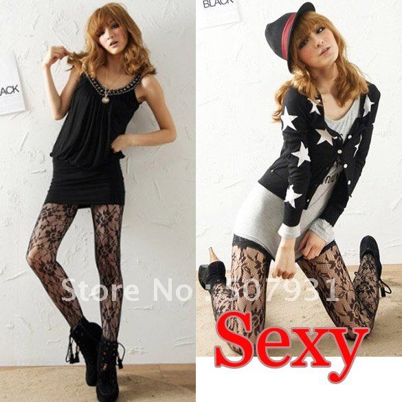 $ 10 OFF per $100 order+ New Women Large Rose Patterns Tight Pants Stockings Little Sexy Legging Fashion