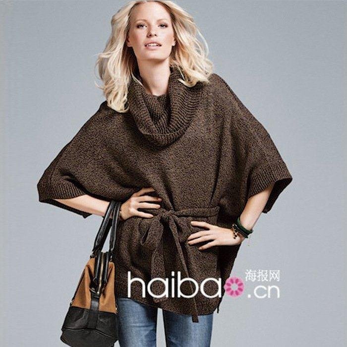 10$ off per 80$ order BRAND excellent quality, HM style batwing sleeve turtleneck pullover elegant fashion long ladies sweater