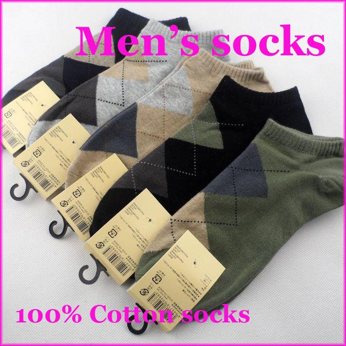 10 pair/lot  male sock slippers women's socks  dimond plaid slippers sock