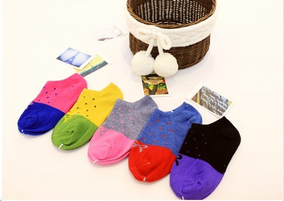 10 pairs lot multi colors Polka dot Socks A133