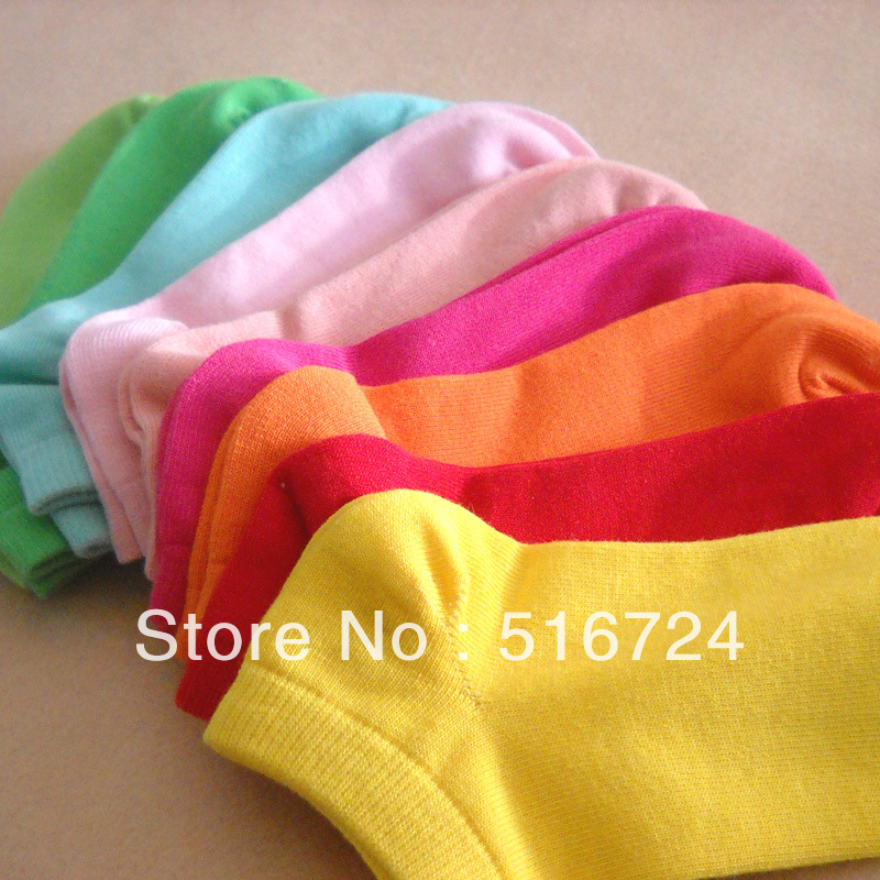 10 pairs of colored women socks 100% cotton socks summer candy color socks