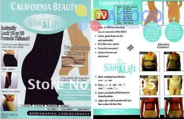 10 PCS California Beauty Slim Lift/Slim N Lift/Slim Pants, slimming Lift,Body Shaper Beige and black SL02