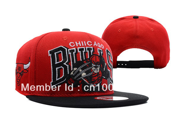 100 % Acrylic Baseball  Hats Flat Brim bulls snapback Adjustable cap