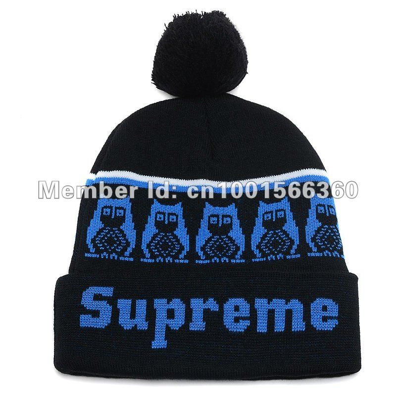 100 % Acrylic Supreme Baseball Caps wool Beanie Hats Flat Brim Adjustable Snapback