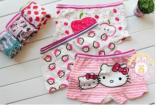 100% cotton 2-7years kids underwear,cute cartoon 16style,girl's kitty panties,children's underwear,Free shipping