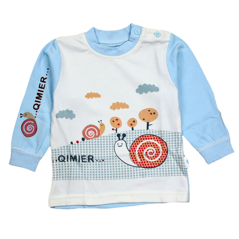 100% cotton autumn male cardigan underwear sleepwear child top clothes