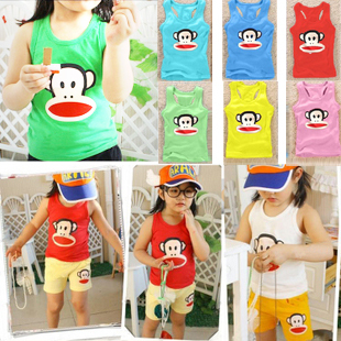 100% cotton baby vest t-shirt 100% child clothing cotton girls t-shirt summer child summer male 2013