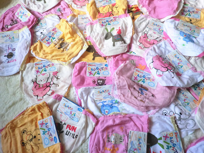 100% cotton breathable jacquard cotton child panties female child bread pants children's clothing panties multicolor