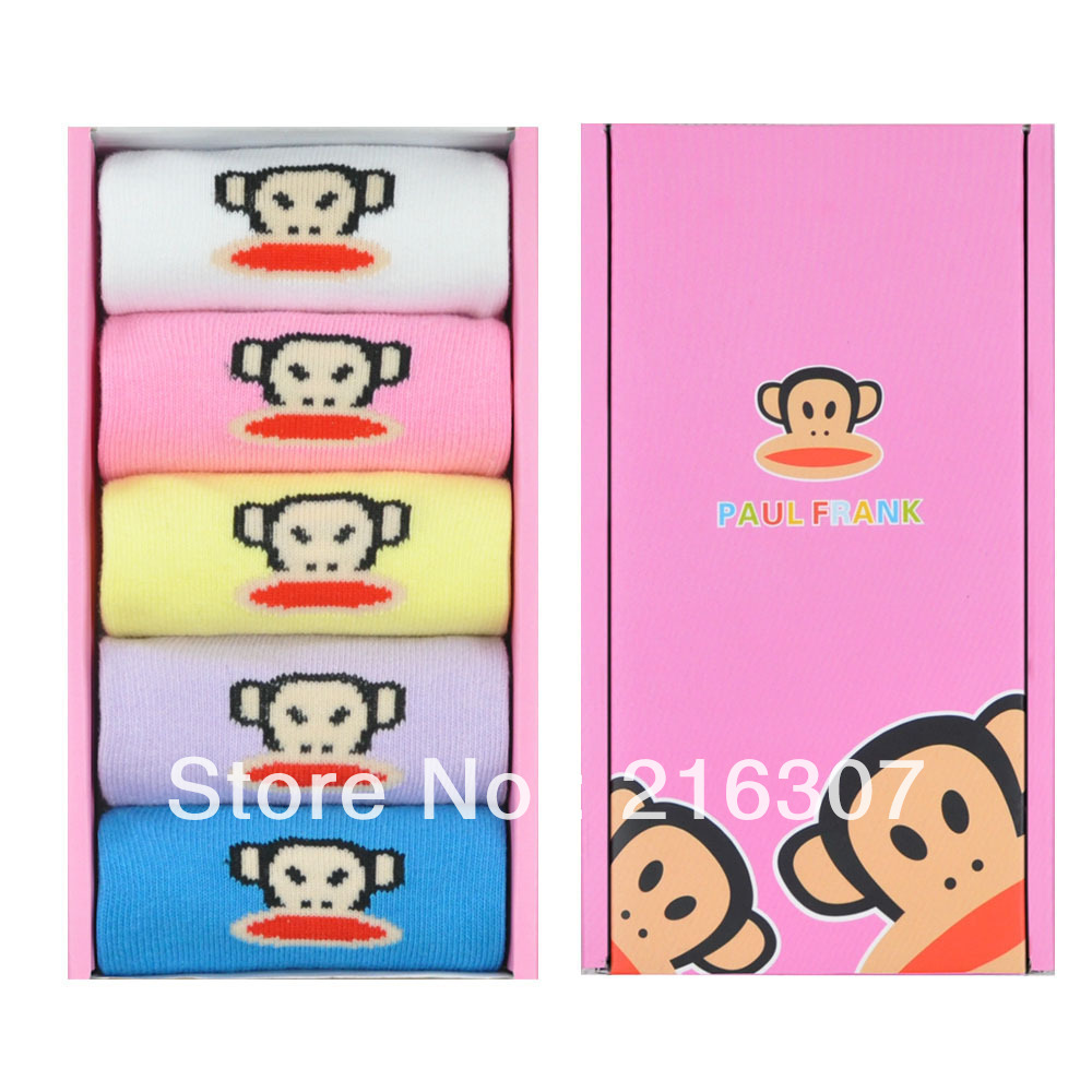 100% cotton cute cartoon socks Free Shipping 5pairs/set