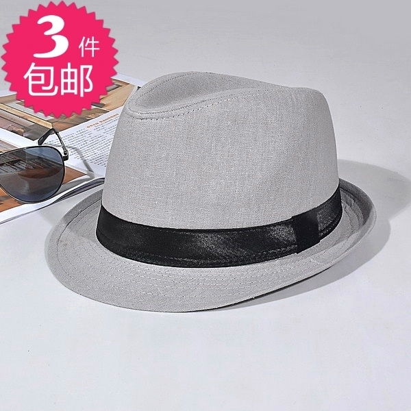100% cotton fashion vintage small eaves fedoras fashion gentleman hat male women's hat