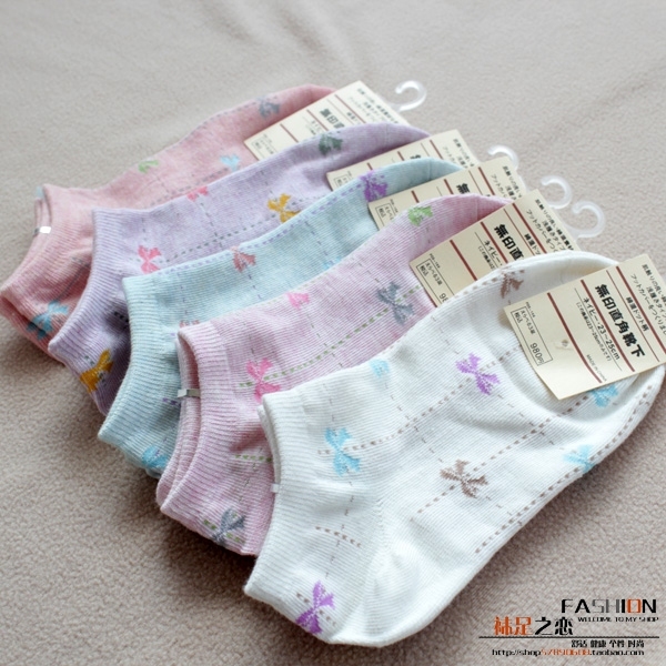 100% cotton female ankle socks 20pcs/lot WZZL