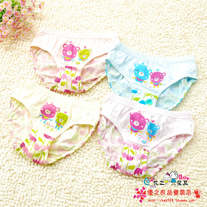 100% cotton female child baby 3 shorts child panties breathable soft !