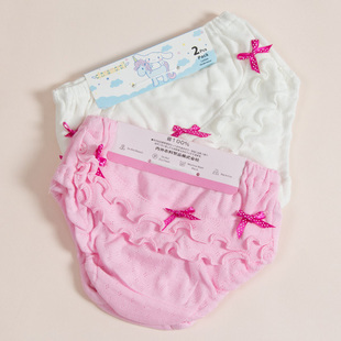 100% cotton female child panties bow breathable type fungus laciness baby child bread pants shorts