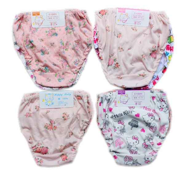 100% cotton Floral hello kitty baby children underwear,little girl's Panties,3~9 years,12 pcs/lot