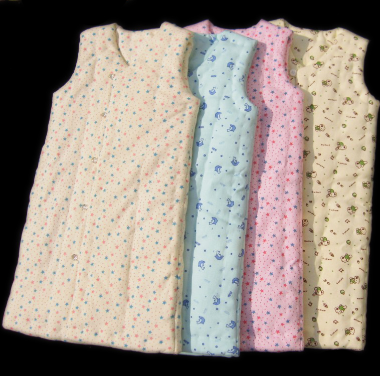 100% cotton flower sleepwear baby autumn and winter vest type sleeping bag handmade child anti tipi sleeveless robe